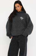 Benedita Hooded Knit Sweater Grey