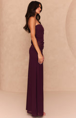 Best Dressed Guest Strapless Maxi Dress Dark Cherry