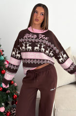 Arctic Fire Knit Sweater Chocolate Truffle