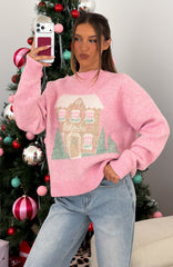Arctic Fire Knit Sweater Marshmallow Pink