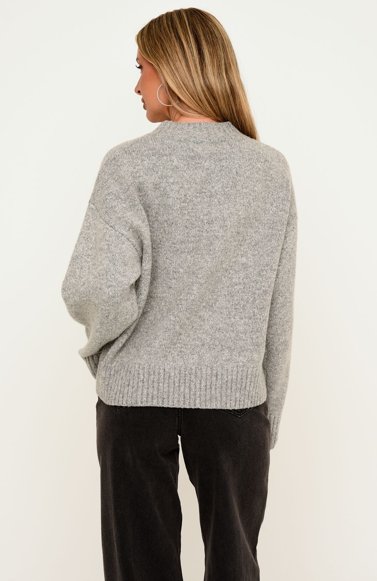 Adelaide Knit Sweater Grey Marle
