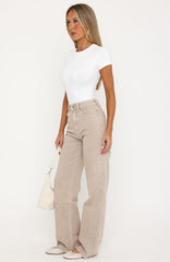 Alana High Waisted Straight Leg Jeans Sesame Wash