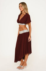 Alegria Midi Skirt Burgundy