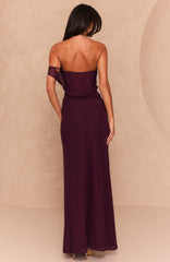 Best Dressed Guest Strapless Maxi Dress Dark Cherry