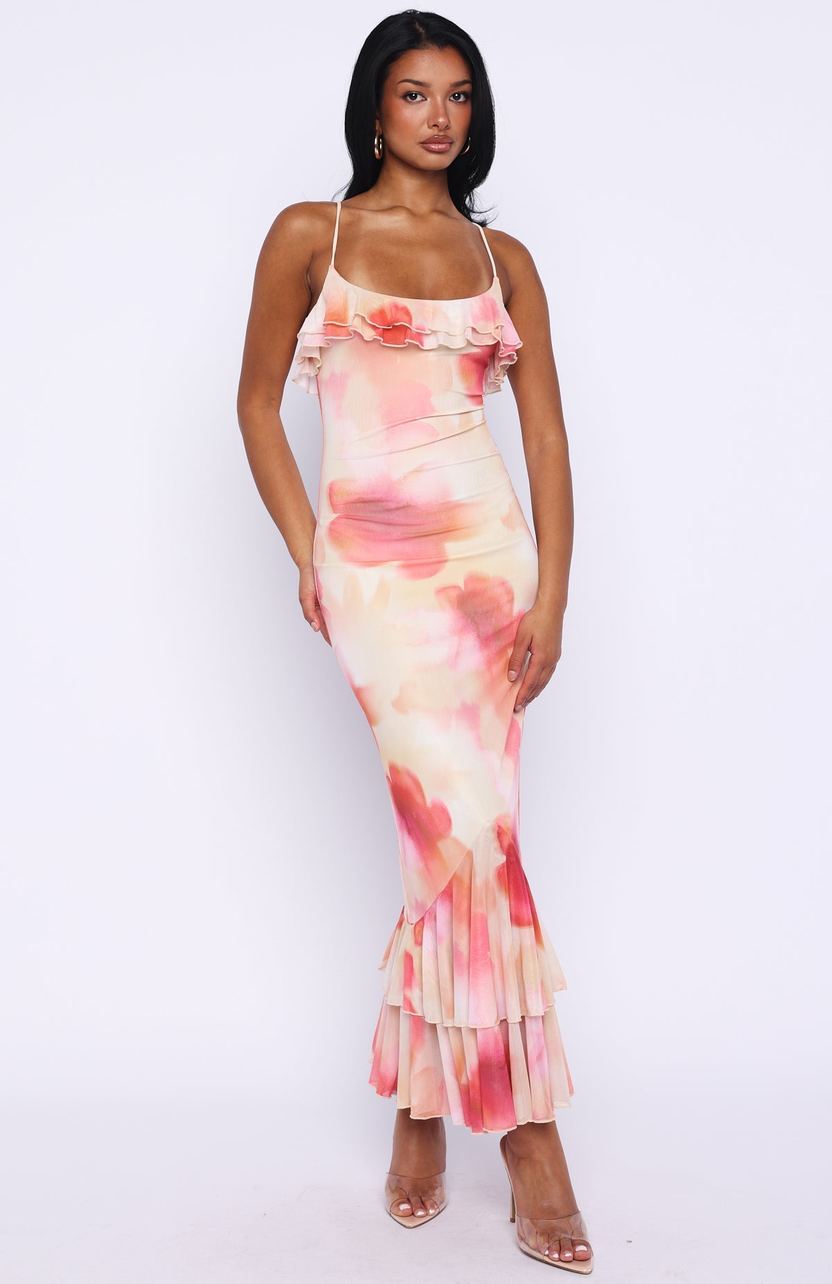 Amped Up Midi Dress Honeydew Floral