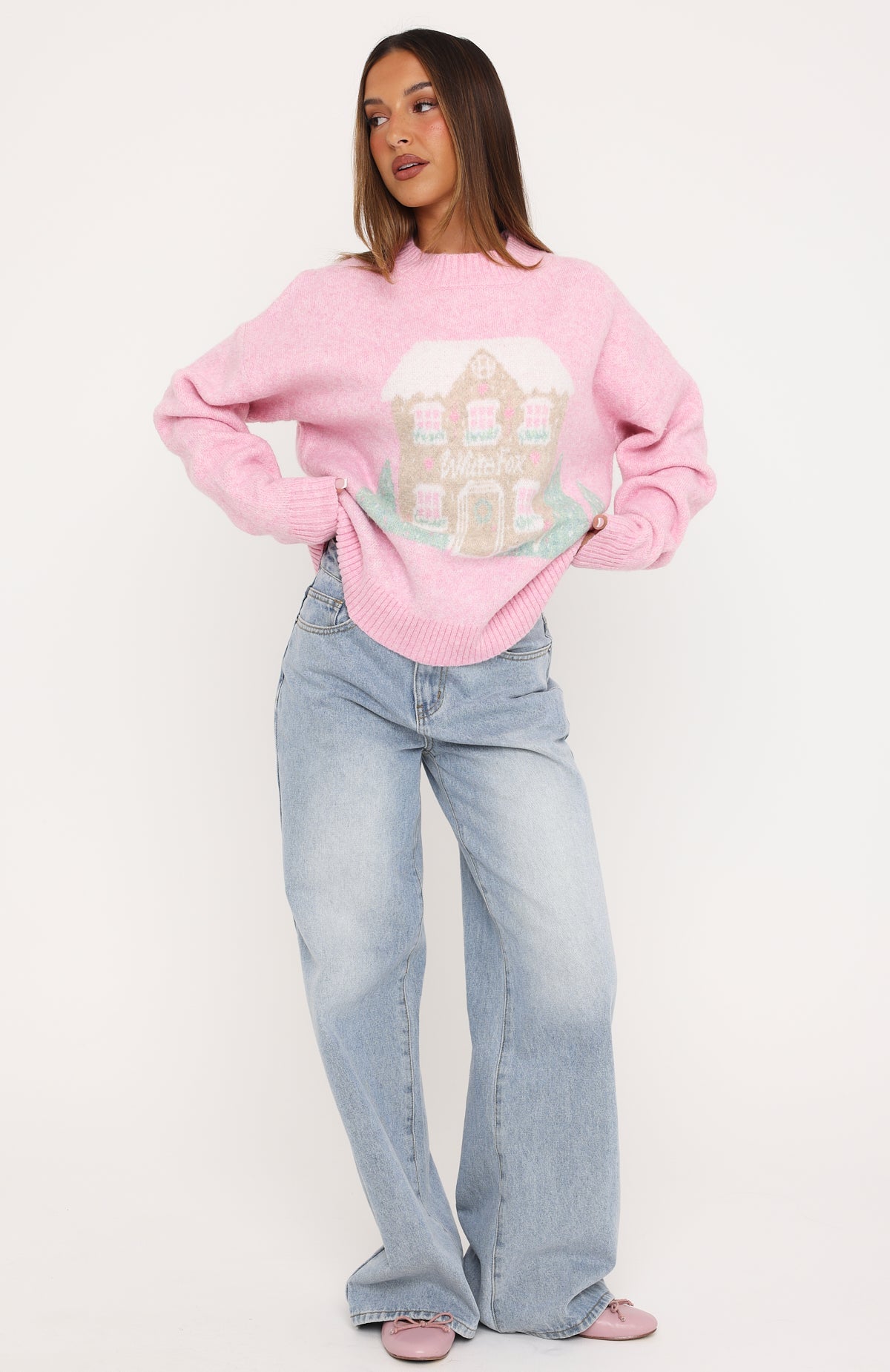 Arctic Fire Knit Sweater Marshmallow Pink