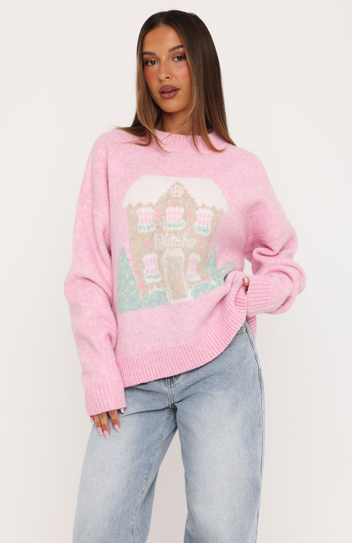 Arctic Fire Knit Sweater Marshmallow Pink
