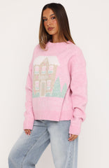 Arctic Fire Knit Sweater Marshmallow Pink